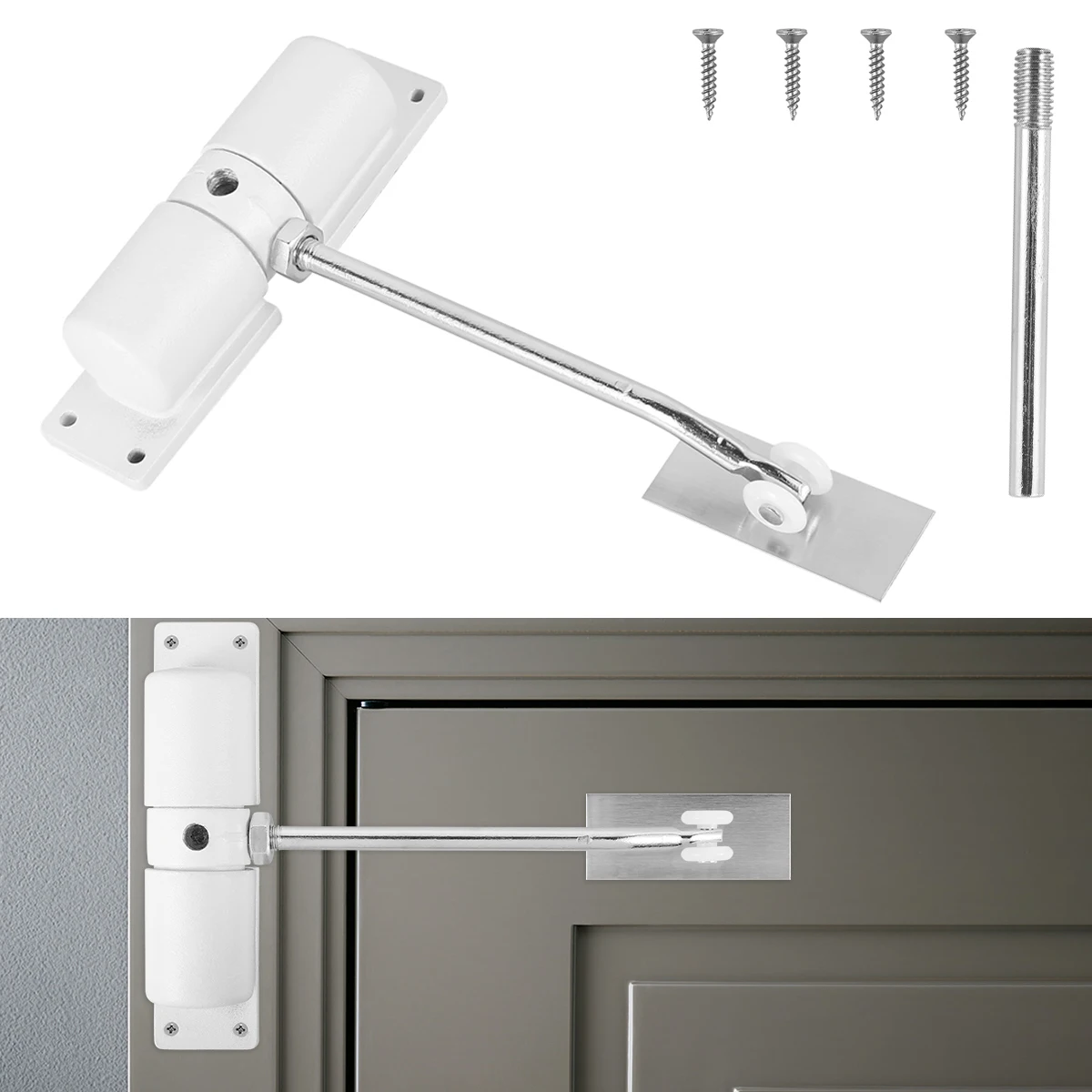 Door Closer 2/1PCS Automatic Door Closer Adjustable 30kg Spring For Left-Handed Right-Handed Doors door closer