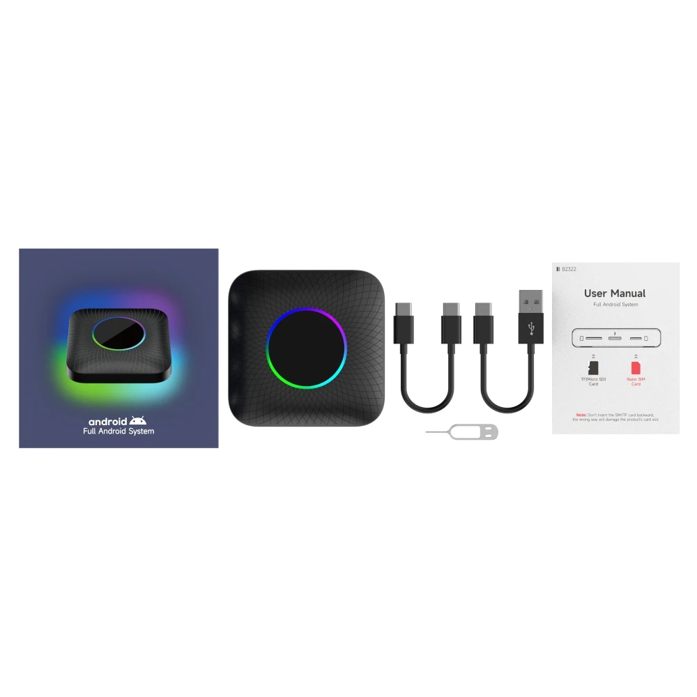 Ai Box Android 13 Led Wireless Android Auto Carplay Smart Carplay Box Supporto Android E Iphone Youtube Netflix Accessori Per Auto