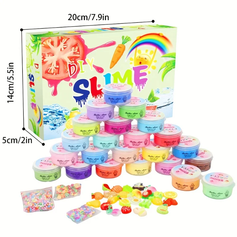 Stress Relief Toy 1/24pcs Butter Slime Kit for Girls Boys