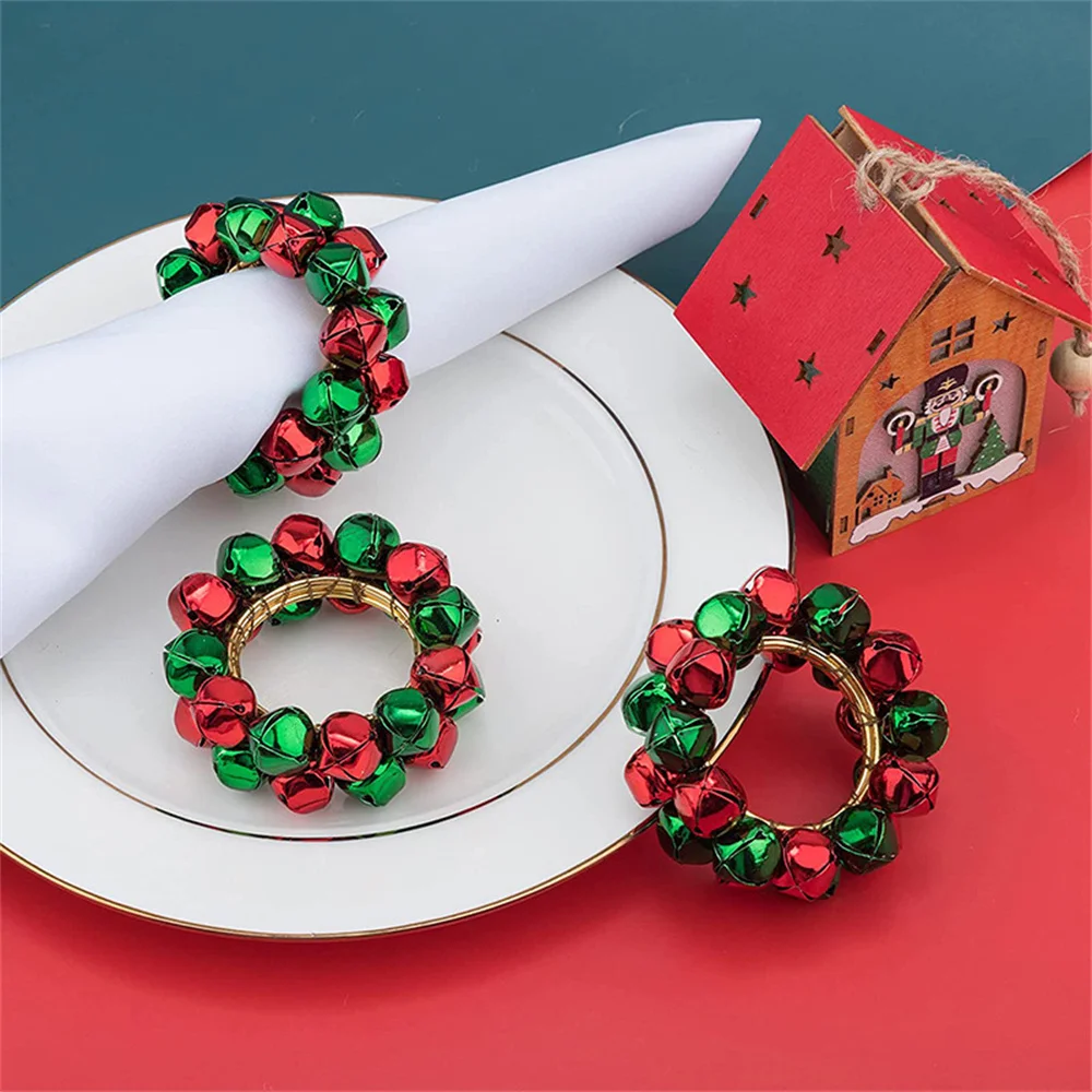 

Christmas Napkin Rings Colorful Bell Napkin Buckle For Christmas Table Decor Wedding Hotel Towel Holder Xmas Party Home Decor