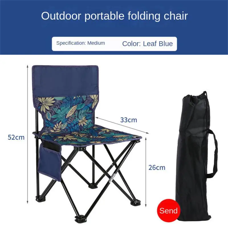 2023FoldingFishingChairPicnicCampingChairFoldableSteelSmall