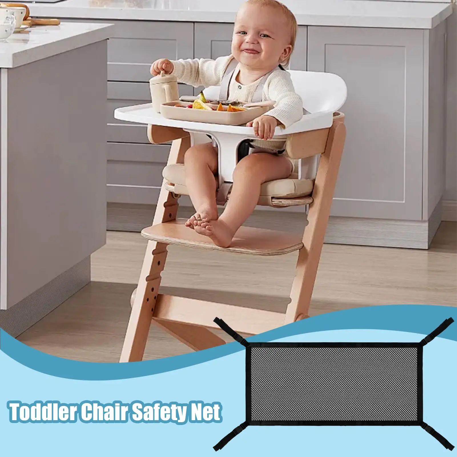 Baby Chair Safety Net Kids Tower Chair Safety Netting 4-Sided Protection Step Tool Mesh Barrier For Child Playing Studying