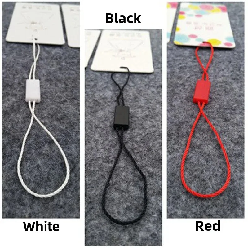 In-Stock Blank Double-Plug Hanging Beads Universal Hanging Tag Rope Clothing Tag Line Rope High-End Black White