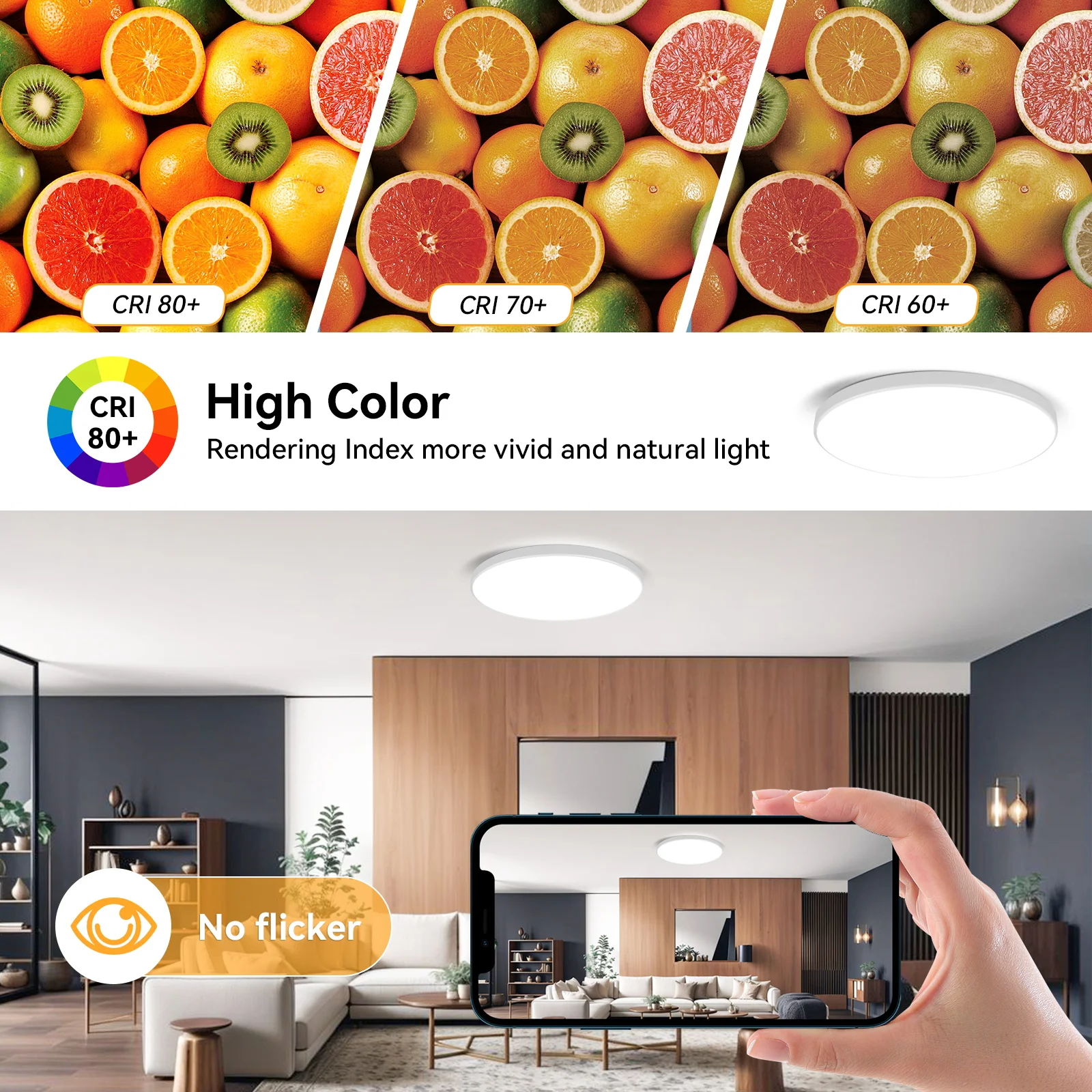 Sleek Dimmable LED Ceiling Lamp with Remote Control for Bedrooms and Living Spaces