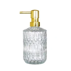 Portable Glass Bathroom Soap and Sanitizer Dispenser - 450ml (Transparent)
