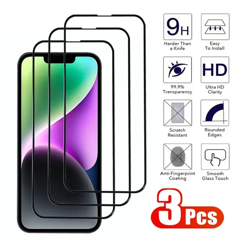 זכוכית מחוזקת עבור IPhone17 16 15 14 13 12 11 Pro Max מגן מסך עבור IPhone 6 6S 7 8 14 Plus SE XR X XS Max זכוכית