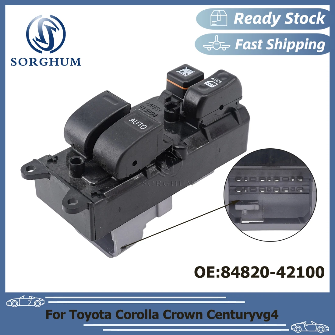 

SORGHUM Front Right Driver Power Master Window Control Switch RHD For Toyota Corolla Crown Centuryvg4 84820-42100 84820-42100-R