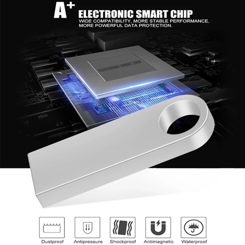 다채로운 금속 USB 플래시 드라이브, 64GB 무료 키 체인 메모리 스틱, 창의적인 비즈니스 선물 펜 드라이브, 32GB 실제 용량 펜드라이브