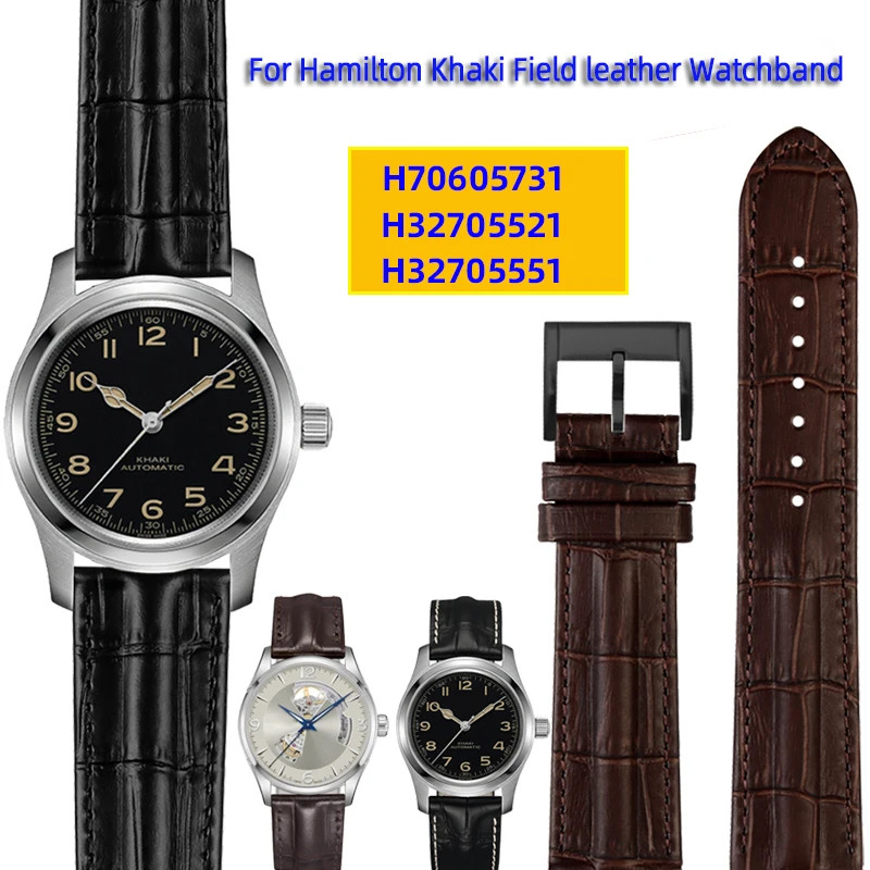 

Genuine Leather Cowhide Watch Band For Hamilton Jazzmaster H32705551 H32625555 H32705521 Strap 20mm 22mm Waterproof wristband