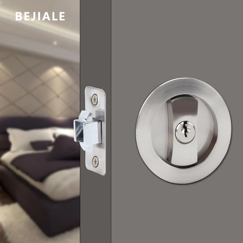 Black Sliding Door Sliding Door Lock Bathroom Balcony Interior Kitchen Double Hook Built-In Invisible Hook Lock window door locks