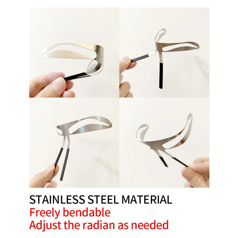 1pc Stainless Steel Eyebrow Shaping Tool - Flexible, Reusable Template for Perfect Brow Shape, Suitable for Beginners