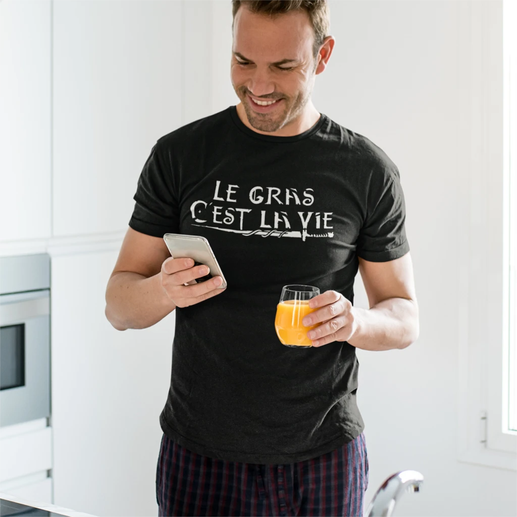 T Shirt Kaamelott Le Gras Cest La Vie Cotton Neck Clothing | La Vie Clothing | Cotton Shirt | Cotton T-shirt |  Cotton Tees - Men - Aliexpress