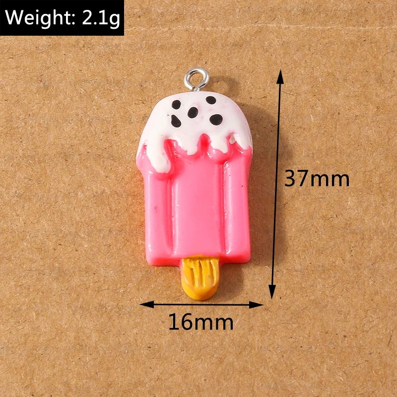 10 stücke 34*15mm Harz 3d Simulation Eis Charms Anhänger für Ohrringe Halskette DIY Schmuck Herstellung Zubehör liefert – Detail 3
