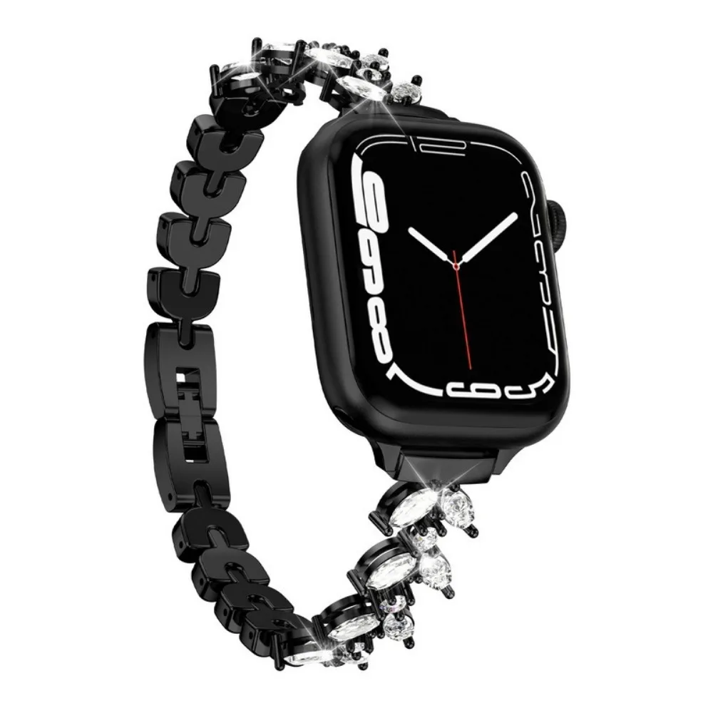 Slim Metal Strap For Apple Watch Band 44mm 45mmm 49mm 42mm 41mm 40mm 38mm Diamond Bracelet iWatch Series Ultra 8 7 6 5 4 3 2 SE