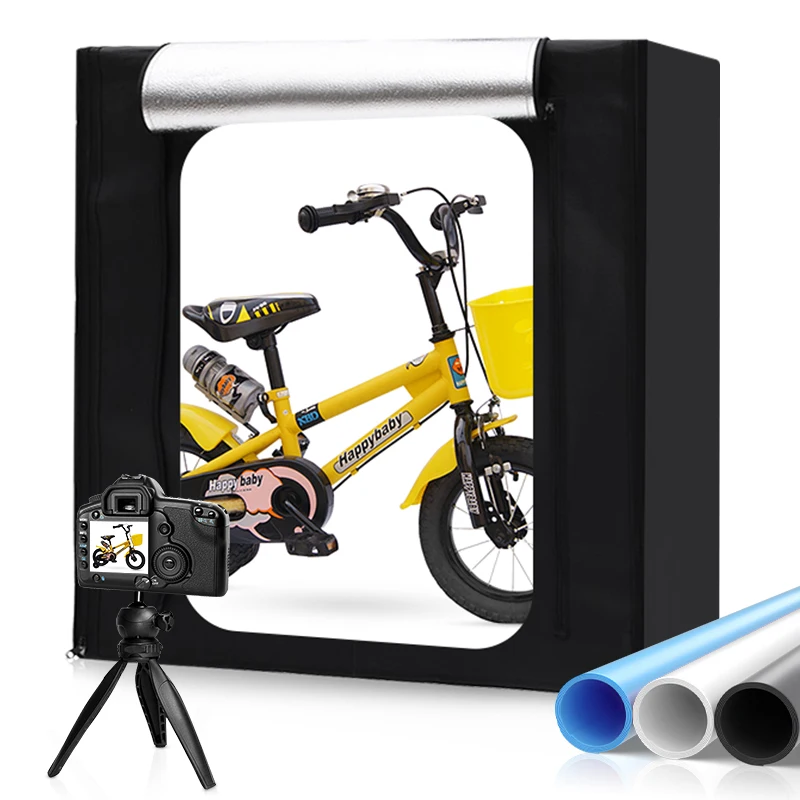 

47"x39"x47" Photography Photo Light Box Portable Large Studio LightBox Shooting Tent Kit with 3 Backdrops, LED Lights Adjustable