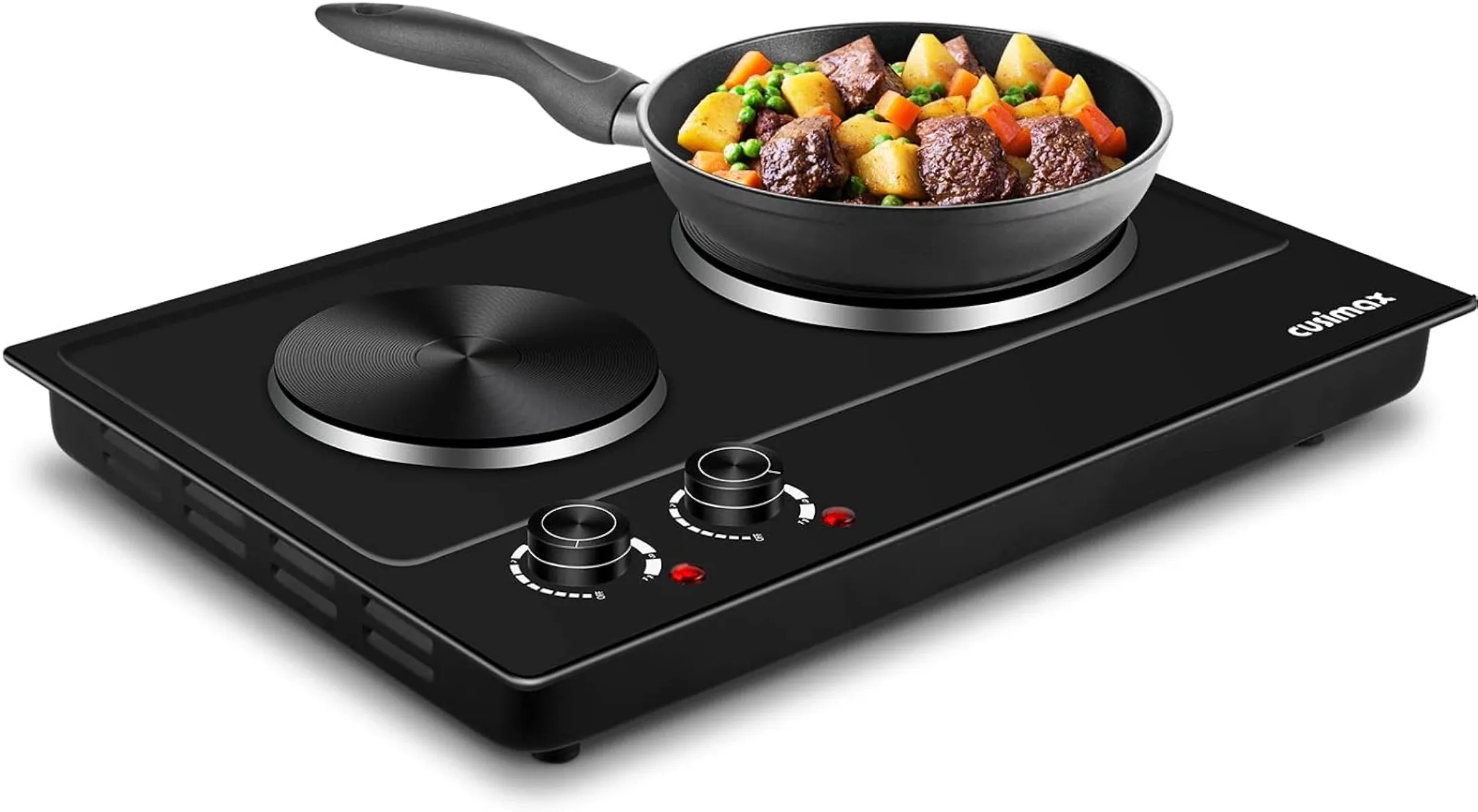 1800W Electric Burner Double Hot Plate for Cooking Countertop Burner with Temperature Control Portable