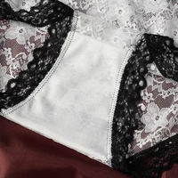 3 pièces Sexy dentelle culottes sans couture taille basse Ultra-mince Transparent nœud dames slips japonais doux fille culotte L-XL 5