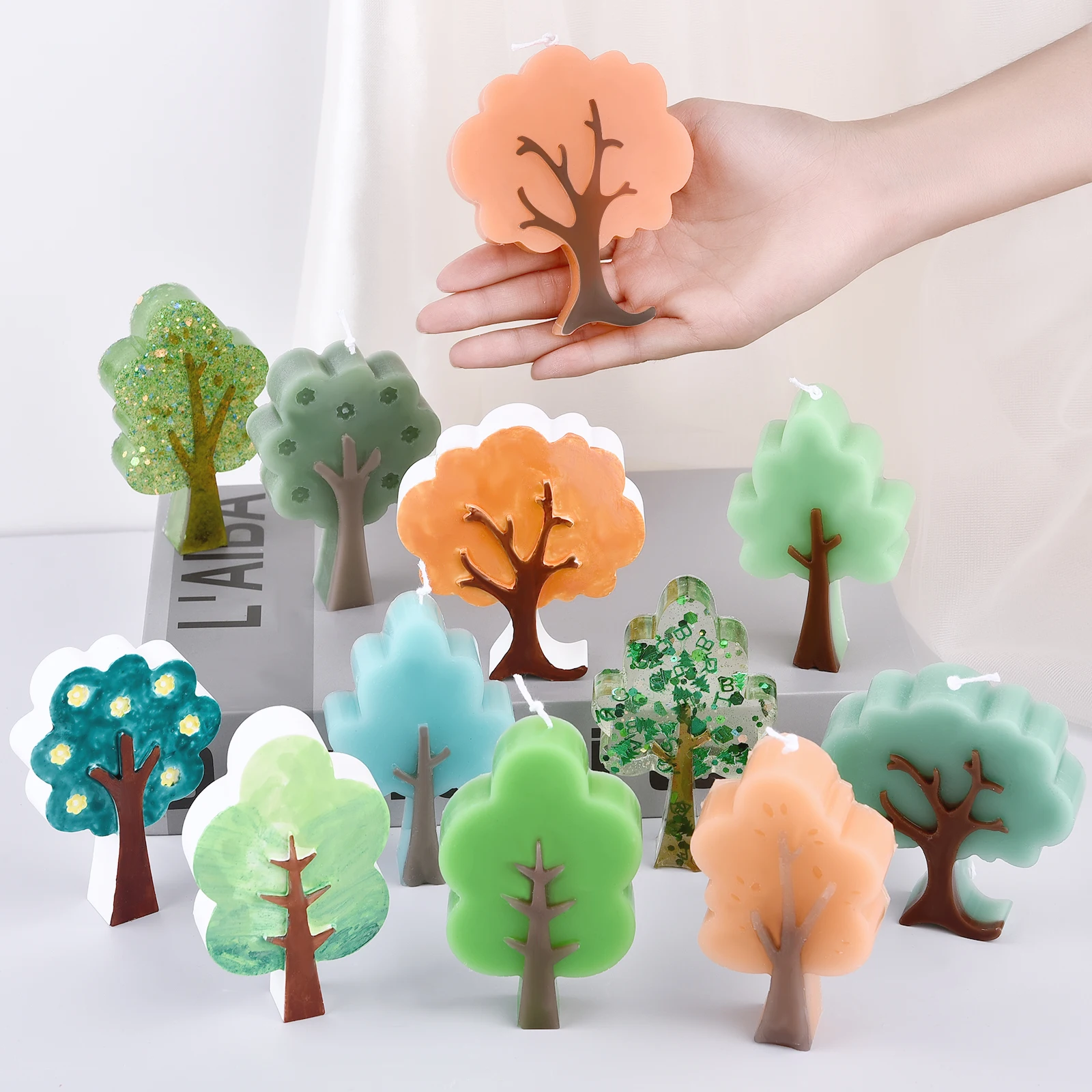 Christmas Muti-Styles Tree Silicone Mold DIY Epoxy Resin Gypsum Aromatherapy Soap Candle Making Handmade Crafts 3D Home Decor