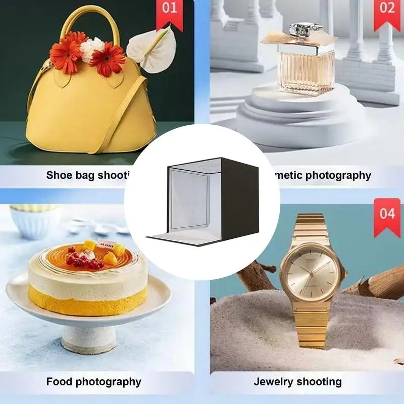Product Photo Box 3 Colors Folding Portable Photography Backdrop Tent 40CM Photoshoot Props For Jewelry Accessories Makeup