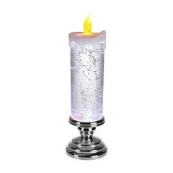 Enhanced Title: Colorful Flameless Decorative LED Candle Lights for Romantic and Festive Home Decor (Silver Base)