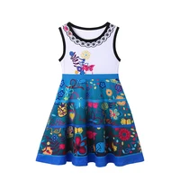 Robe Elsa pour fille, ourlet dégradé, imprimé glace et neige, robe de princesse, costume de cosplay Princesse des Neiges, robe de fête de carnaval 4