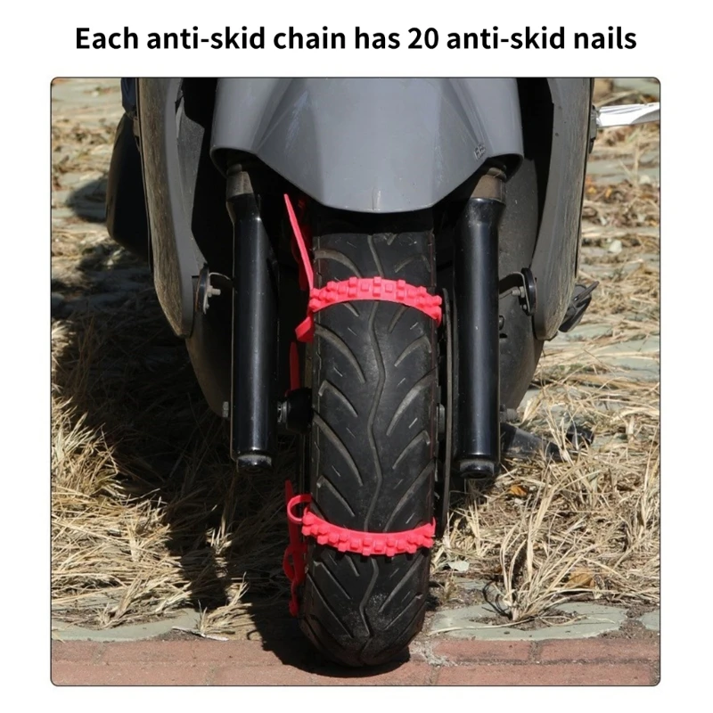 10Pcs Anti Snow Chains Emergency Tyre Wheel Cable Adjustable Anti-Slip Snow Tire Chains for Car SUV Anti Skid Cable Tie D7YA