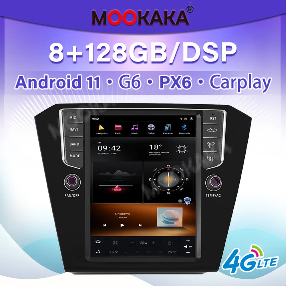 

8+128GB For VW Volkswagen Magotan 2017 4GLET PX6/G6 Android 11 Car Stereo Radio Multimedia Player GPS Navigation Auto Audio DSP
