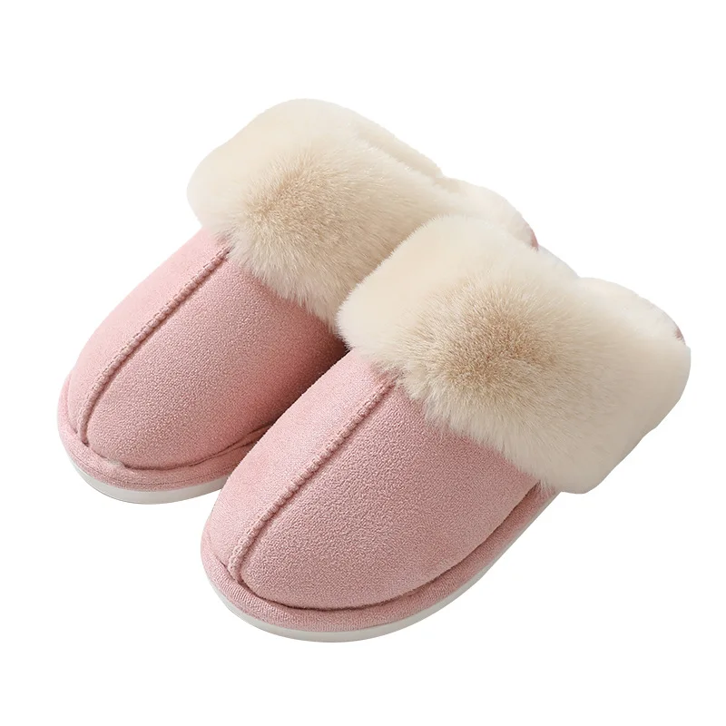 Winter Home Slippers Men and Women Couples Indoor and Outdoor Warm Slippers Cotton Fulffy Fur Slippers Non-Slip Unisex Shoes 5