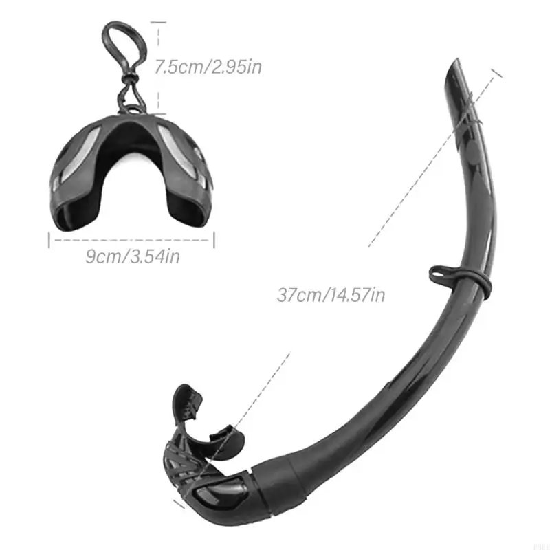P88E Folding Rolls Up Silicone Snorkel with Storage Case Freediving Snorkel for Diving