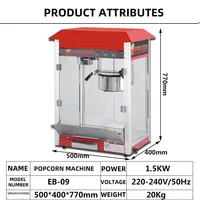 Commercial Popcorn Machine, 1.5KW with Compact Size, Suitable for Cinema Shopping Malls Small Popcorn Maker 2