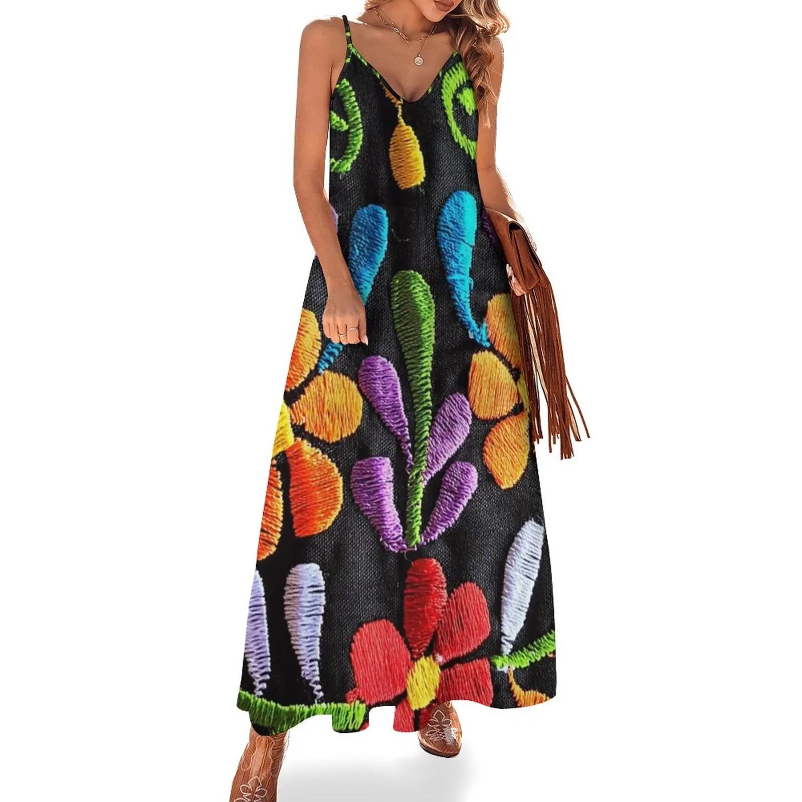 

Mexican Flowers Sleeveless Dress dresses for special events Evening dresses cute dress
