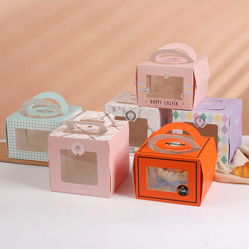 10Pcs Portable Handle Cake Boxes with Clear Window, Cupcake Pastry Cookie Dessert Packa... - SKU PHCB2332 - UGI Packaging