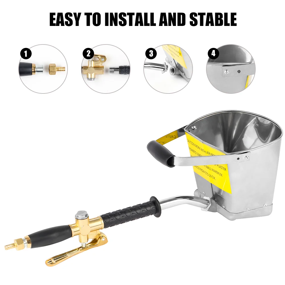 4 Hole Cement Spray Gun, Home Cement Mortar Spraying Machine, Portable Pneumatic Tool Sand Gun Machine Mortar Grouting Machine 5