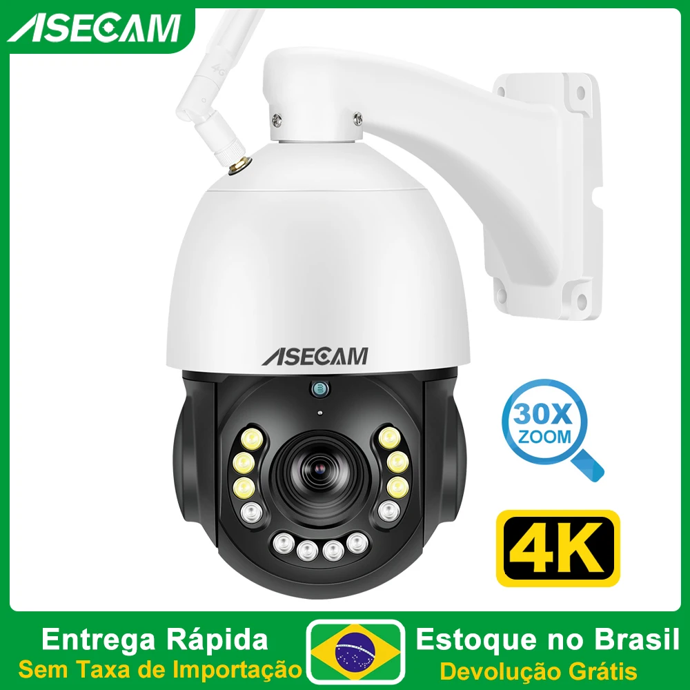 Nova 8MP 4K ptz cameras vigilância wifi externa ai humano rastreamento automático 30x zoom ótico poe onvif áudio cor visão noturna ip camera de segurança