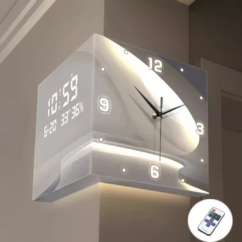 Luxury Double-Sided Corner Wall Clock 1