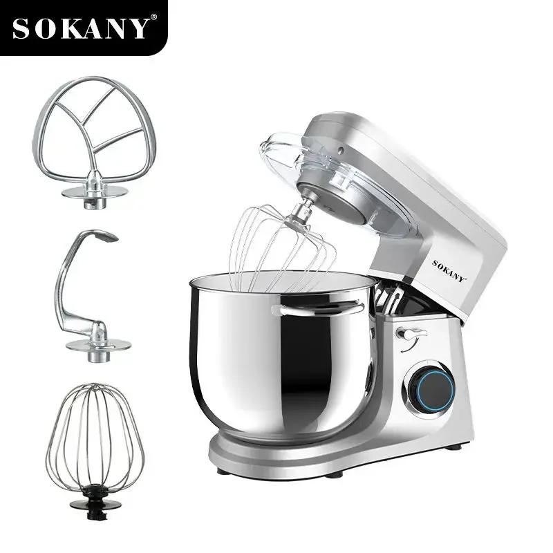 Houselin Electric Stand Mixer 11-Litre, Dough Hook, Flat Beater Attachments, Splash Guard 6 Speeds with Whisk