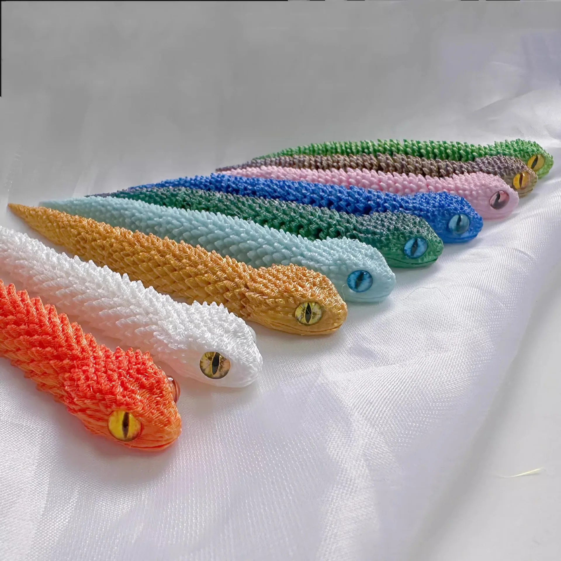 13cm 3D Printed Mini Snake Movable Joint Figurines Simulation Snake Office Desktop Ornament Christmas New Year Gifts Crafts Gift