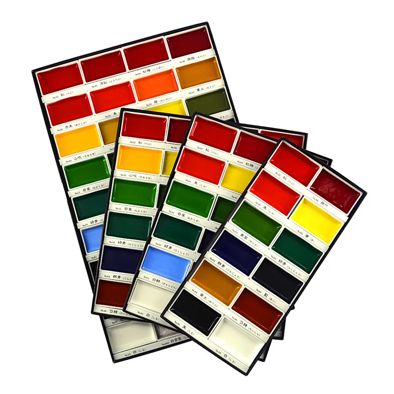 ZIG Kuretake Solid Watercolor Paint Set Watercolors Field Sketch Set Painting Supplies 12/18/24/36/48 Colors