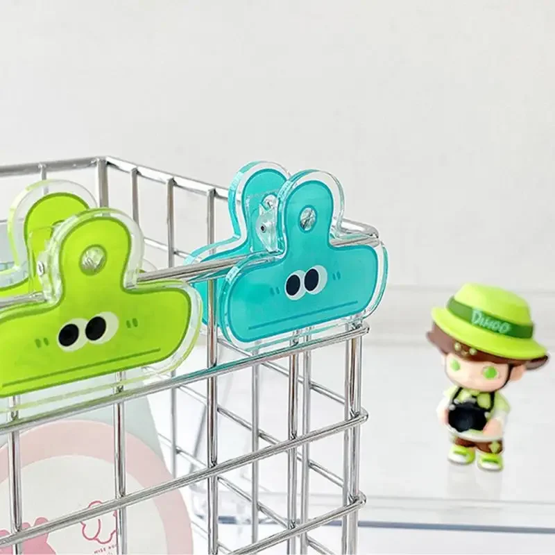 Pack Multicolor Cute Face Acrylic Binder Clip Planner Clips Paper Clamp Office Decorative Supplies School Stationery 4