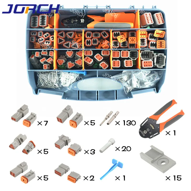 Deutsch Series Waterproof Auto Connector Kits Contatos Sólidos com Ferramentas de Crimpagem e Remoção 212 Pin Dt062s Dt04-2p Dt063s dt