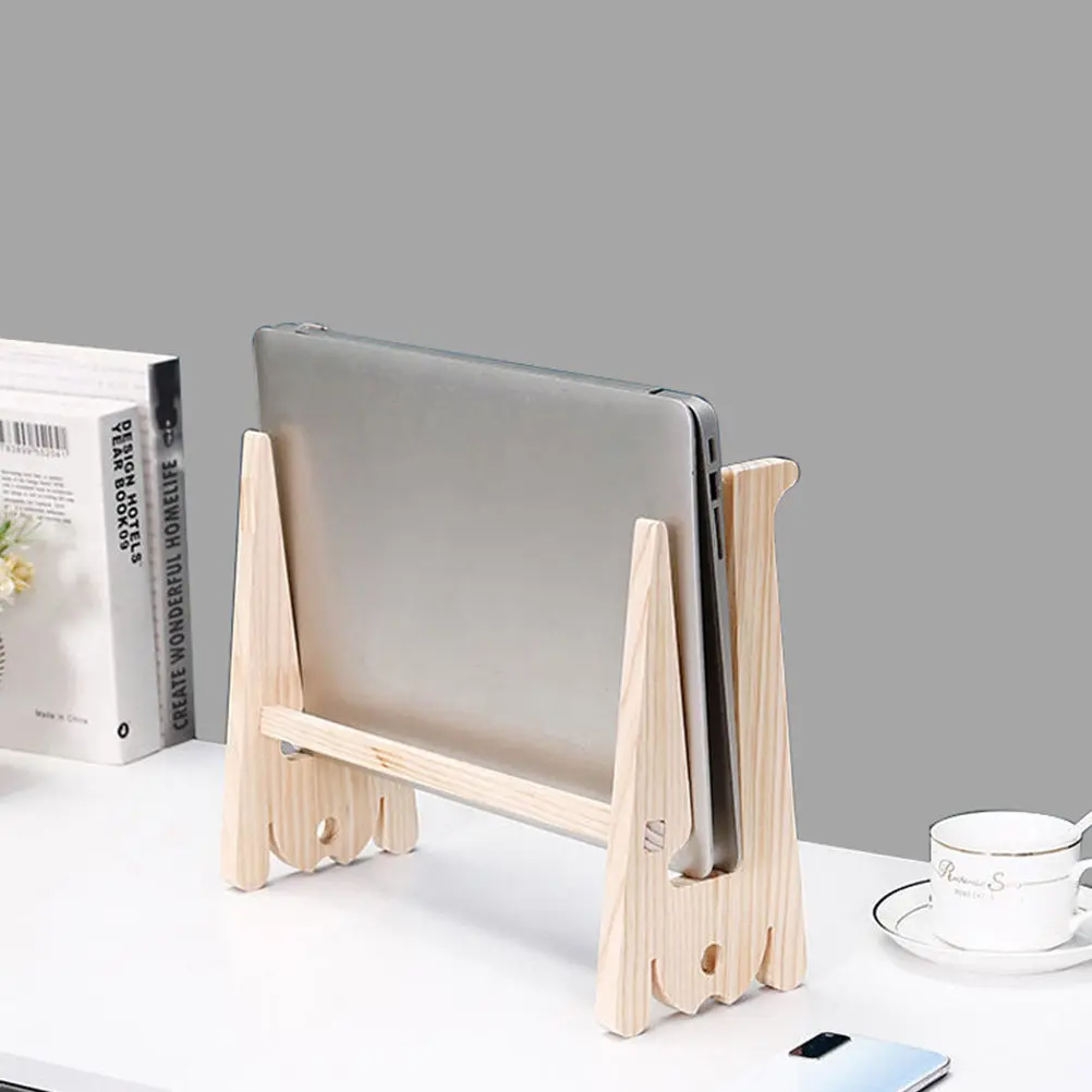 1Pcs 나무 노트북 스탠드 컴퓨터 냉각 랙 접이식 높이 조절 데스크탑 홀더 컴퓨터 스탠드 노트북 프레임워크