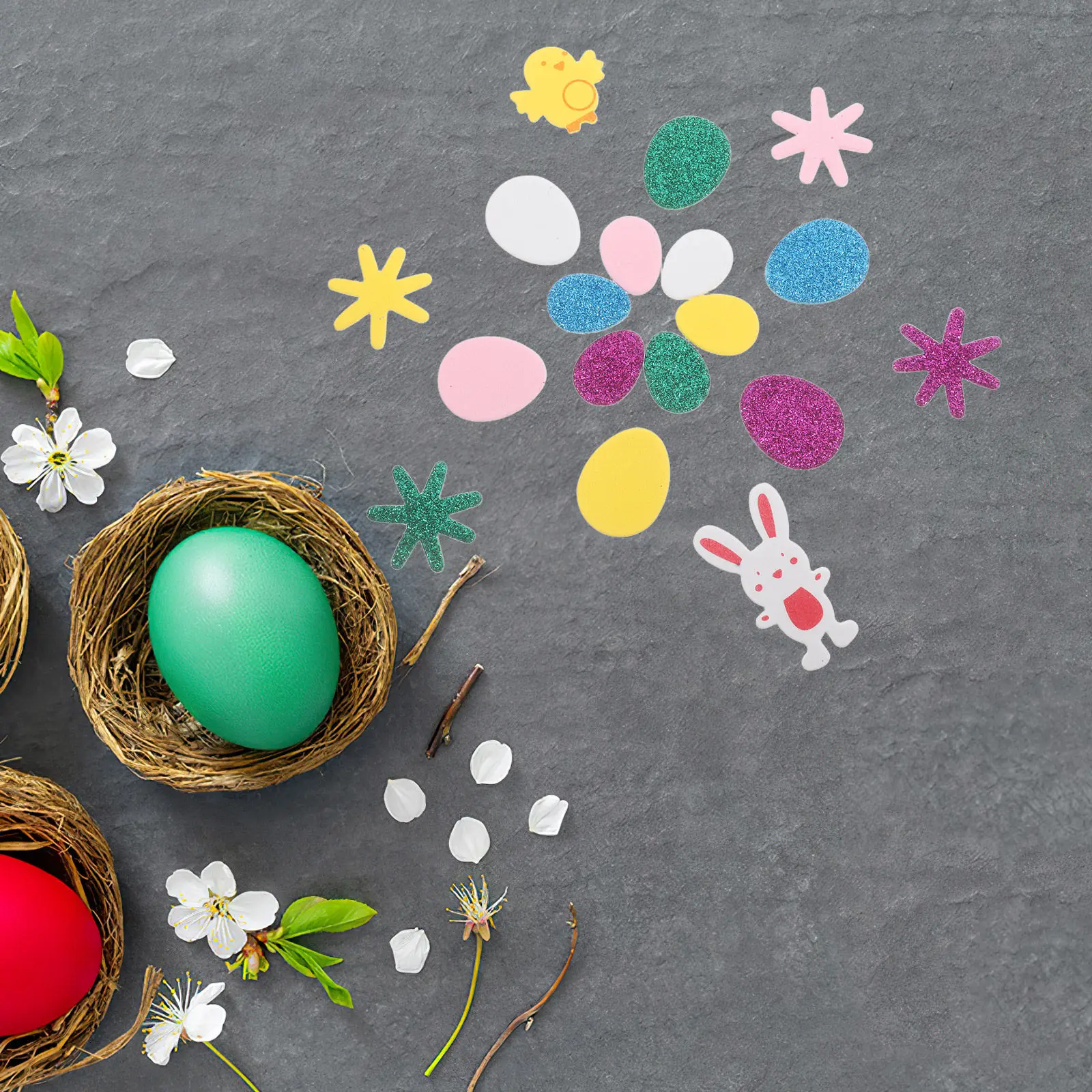 HOVUK® 6 fogli di adesivi pasquali adesivi decorativi autoadesivi per uova di Pasqua fai da