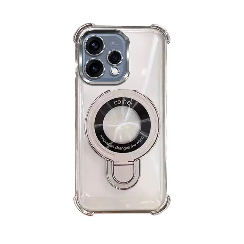 Luxury Electroplated Silicone Transparent Stand Phone Case Cover