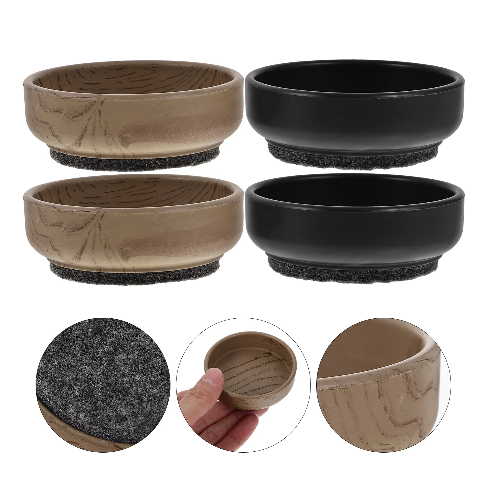 

4 Pcs Fall to The Ground 60mm Floor Anti-scratch Wood Grain Caster Pads Sofa Clamp Binder Furniture Wheel Stoppers