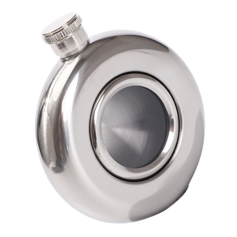 

Vintage Flask Round Flagon Water Bottle Stainless Steel Outdoor Tube