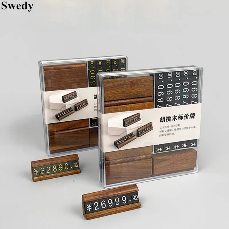 10-sets-box-mini-wood-combined-number-price-cube-tag-jewelry-adjustable