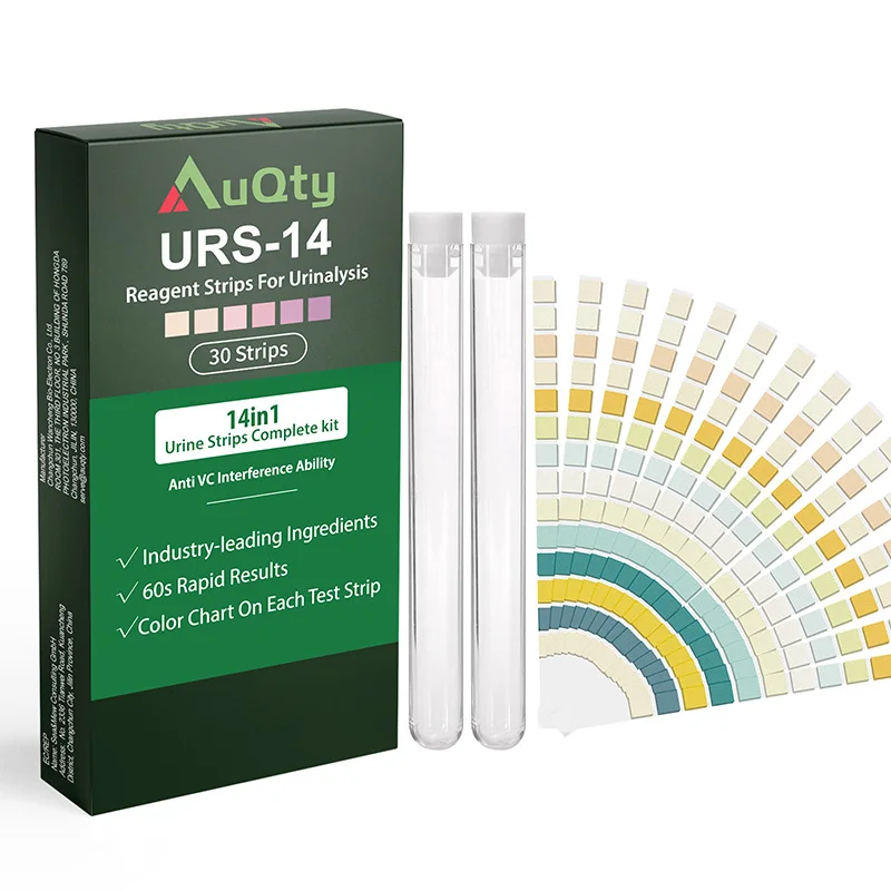Description Picture 3 of item14 Parameter Urine Test Strip for Urinary Tract Infection, Test Ketone, pH, Leukocytes, Creatinine, Glucose Individually Packed