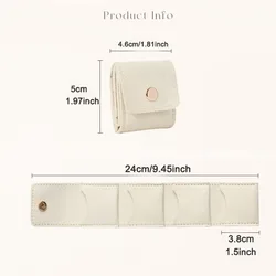 Chic Mini Microfiber Jewelry Organizer Pouch with Snap Button Closure (White - small)