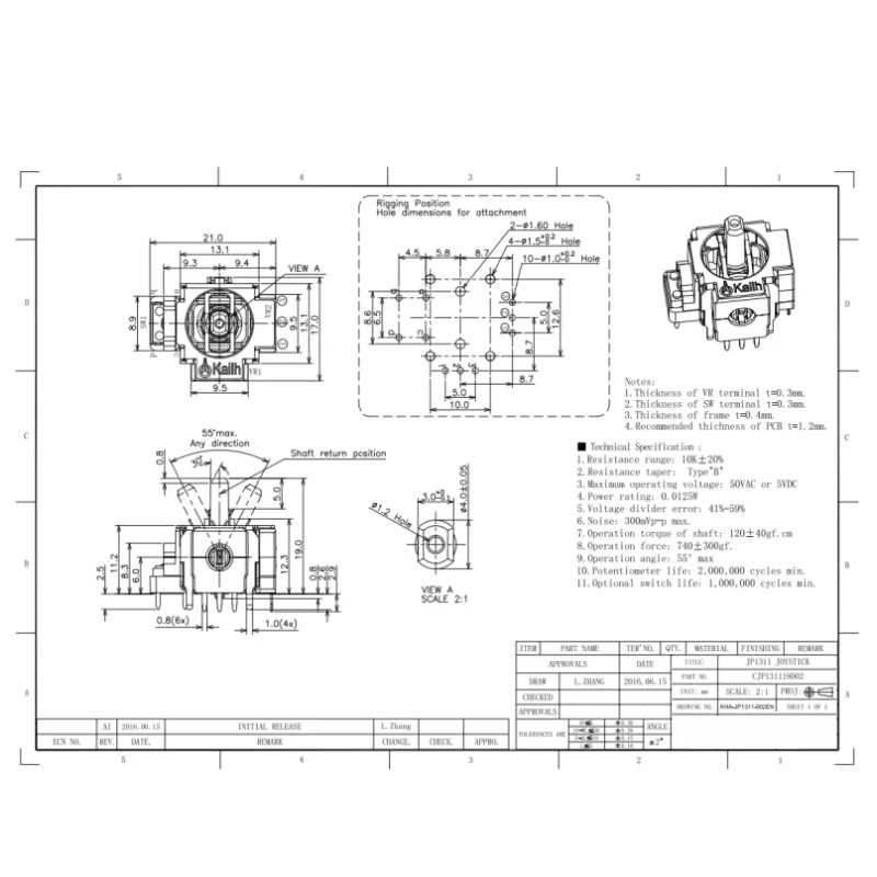 Potenciômetro Joystick Analógico para Controlador de Jogo Kailh Alta Qualidade Ps3 Ps4 Ps5 - Imagem 4