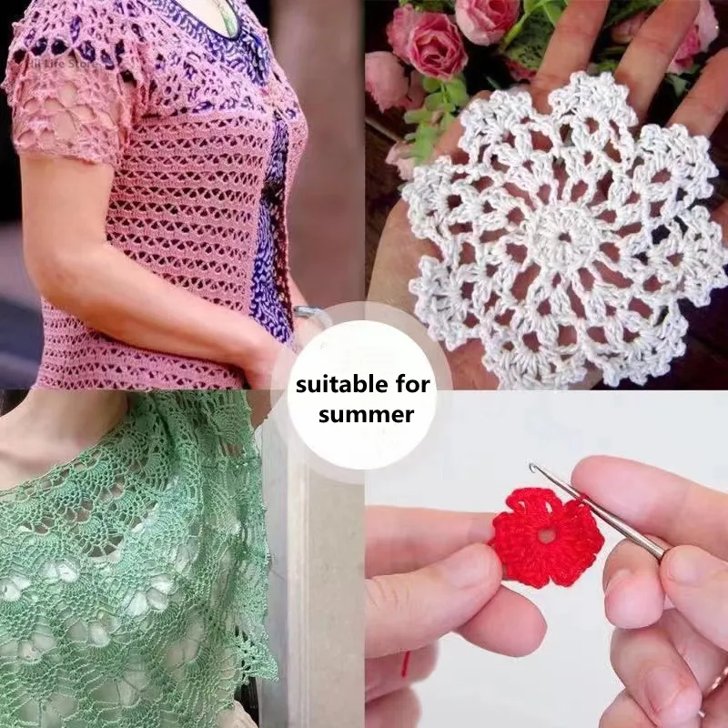 여름 레이스 실 수입 말 코튼 고품질 부드러운 비변형 수제 DIY 짠 숄 조끼  양모 원사, 500G